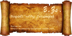 Bogdánffy Zsigmond névjegykártya